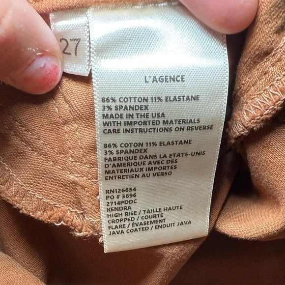 L’Agence Kendra High-Rise Coated Crop Flare Jean Size 27- 
26” Inseam - Picture 10 of 10